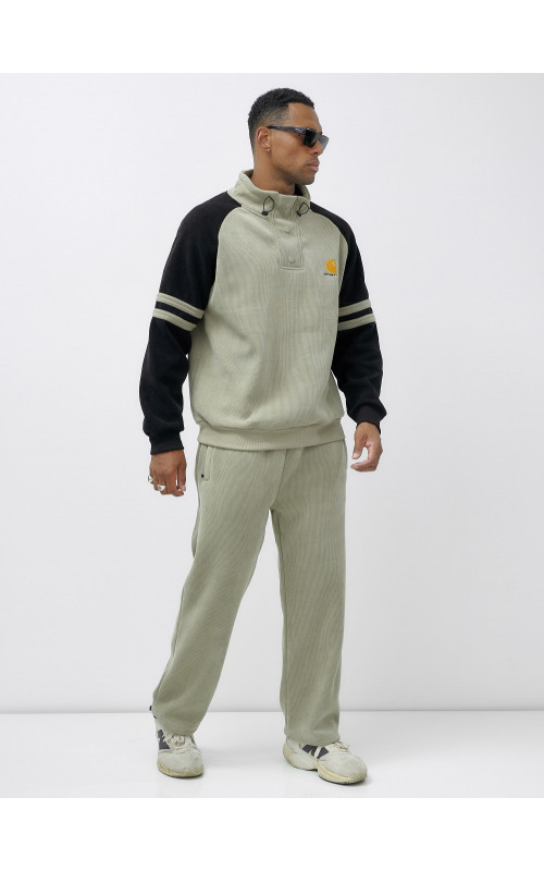 Мужской демисезонный спортивный костюм на флисе, светло-зелёный. в Тюмени