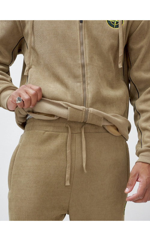 Мужской демисезонный спортивный костюм на флисе, бежевый, для спорта. в Тюмени