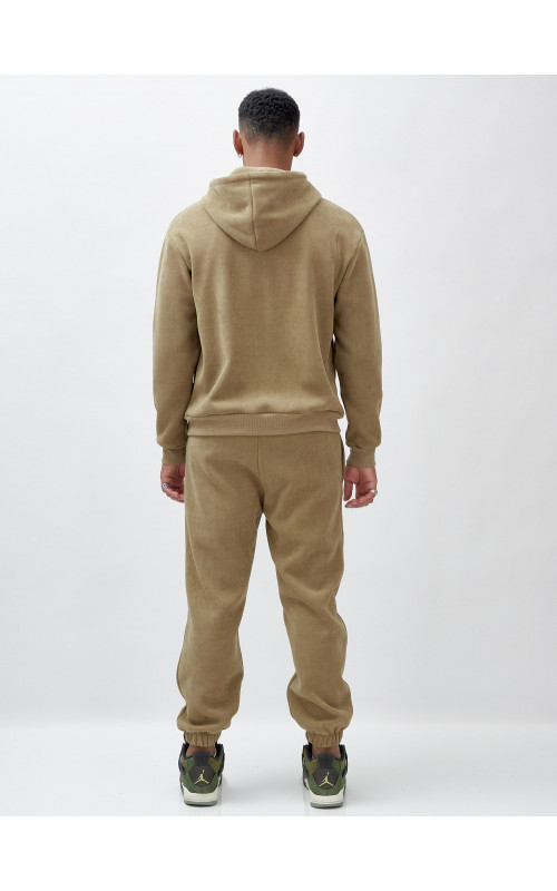 Мужской демисезонный спортивный костюм на флисе, бежевый, для спорта. в Тюмени