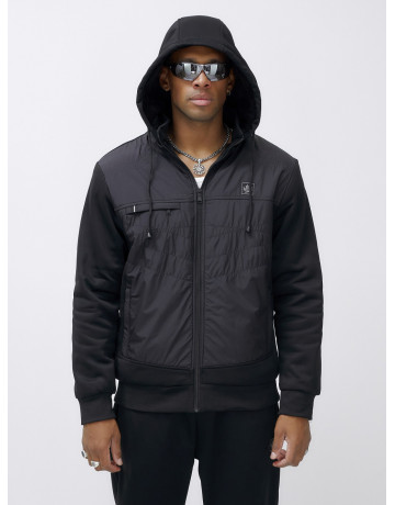 Мужской зимний спортивный костюм с начёсом, чёрный, для активного отдыха в Тюмени