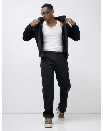 Мужской зимний спортивный костюм с начёсом, чёрный, для активного отдыха в Тюмени