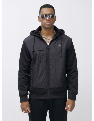 Мужской зимний спортивный костюм с начёсом, чёрный, для активного отдыха в Тюмени