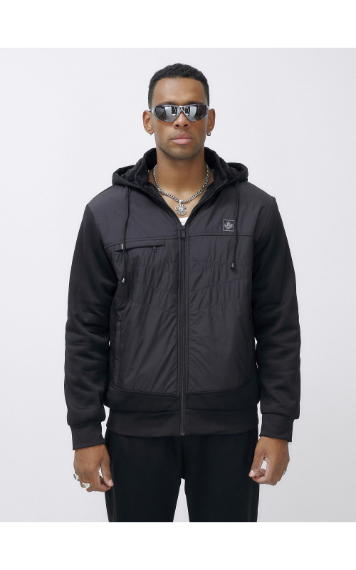 Мужской зимний спортивный костюм с начёсом, чёрный, для активного отдыха в Тюмени