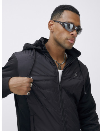 Мужской зимний спортивный костюм с начёсом, чёрный, для активного отдыха в Тюмени