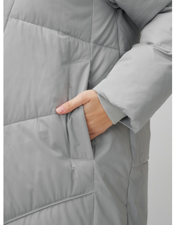 Длинный зимний пуховик с капюшоном для женщин