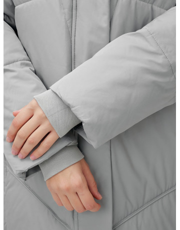 Длинный зимний пуховик с капюшоном для женщин