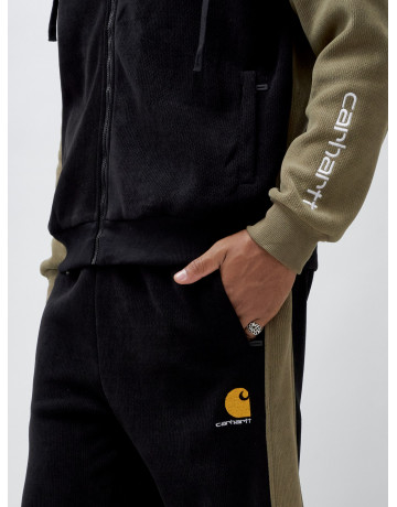 Мужской демисезонный спортивный костюм на флисе, чёрный, для спорта. в Тюмени