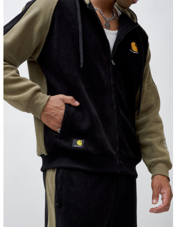 Мужской демисезонный спортивный костюм на флисе, чёрный, для спорта. в Тюмени