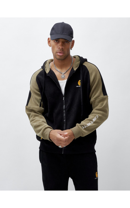 Мужской демисезонный спортивный костюм на флисе, чёрный, для спорта. в Тюмени