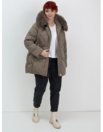 Пуховик для женщин с мехом песца