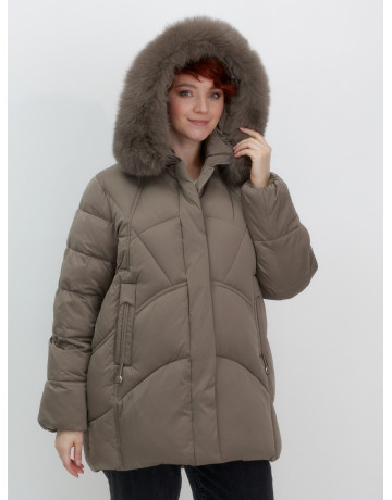 Пуховик для женщин с мехом песца