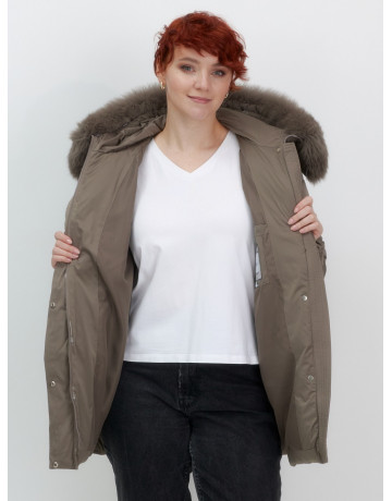 Пуховик для женщин с мехом песца
