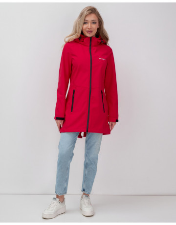 Женская спортивная парка с капюшоном softshell, красная, для активного отдыха в Тюмени