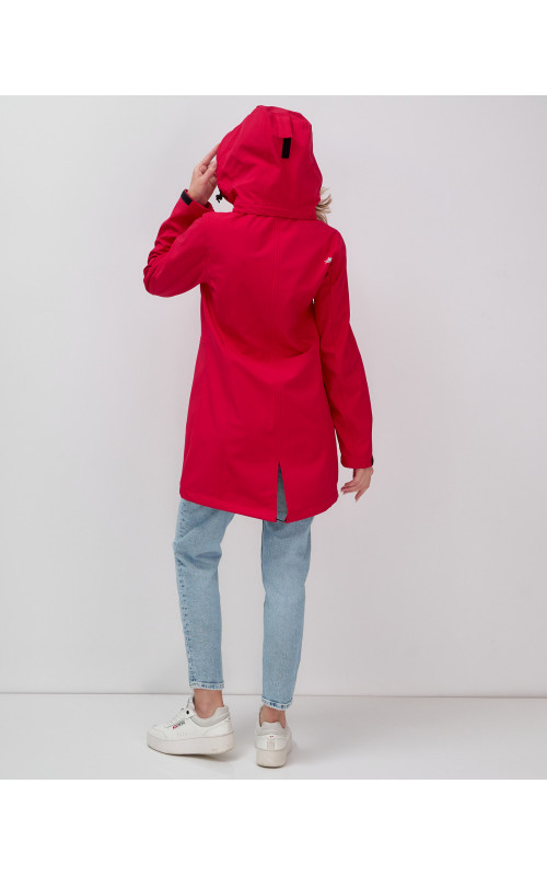 Женская спортивная парка с капюшоном softshell, красная, для активного отдыха в Тюмени