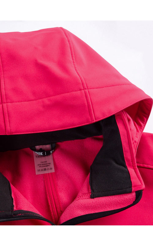 Женская спортивная парка с капюшоном softshell, красная, для активного отдыха в Тюмени