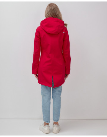 Женская спортивная парка с капюшоном softshell, красная, для активного отдыха в Тюмени