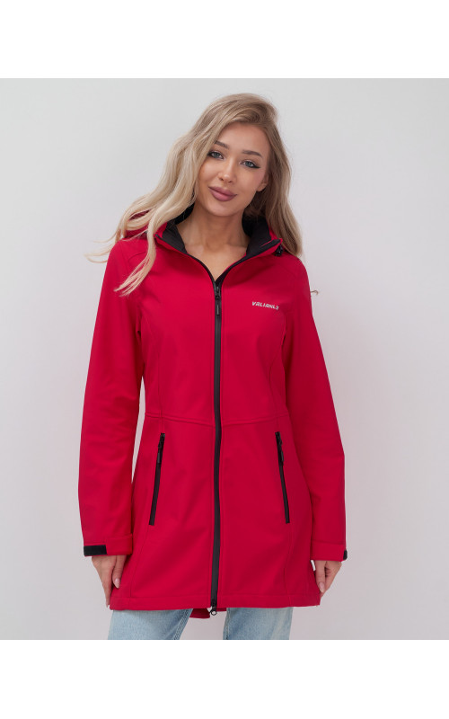 Женская спортивная парка с капюшоном softshell, красная, для активного отдыха в Тюмени