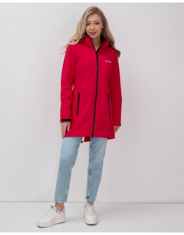 Женская спортивная парка с капюшоном softshell, красная, для активного отдыха в Тюмени