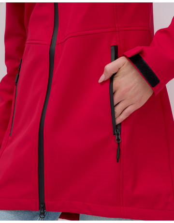 Женская спортивная парка с капюшоном softshell, красная, для активного отдыха в Тюмени