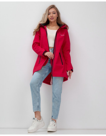 Женская спортивная парка с капюшоном softshell, красная, для активного отдыха в Тюмени