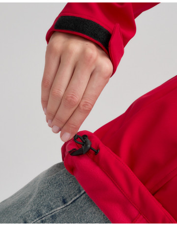 Женская спортивная парка с капюшоном softshell, красная, для активного отдыха в Тюмени