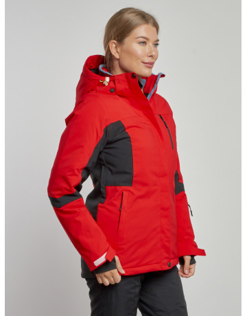 Женская горнолыжная куртка красная, зима