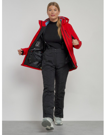 Женская горнолыжная куртка красная, зима