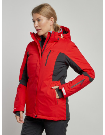 Женская горнолыжная куртка красная, зима