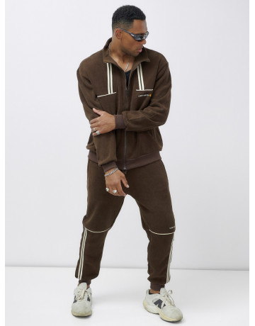 Мужской демисезонный спортивный костюм на флисе, коричневый, для спорта в Тюмени