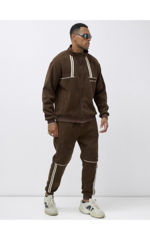 Мужской демисезонный спортивный костюм на флисе, коричневый, для спорта в Тюмени