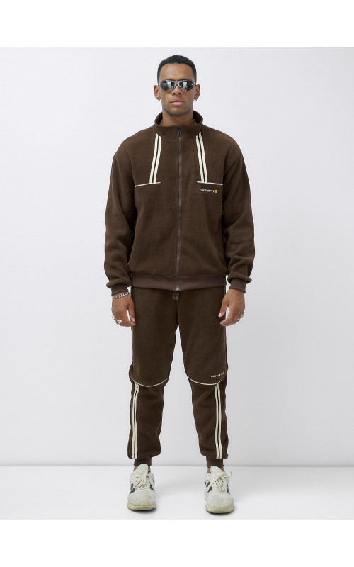 Мужской демисезонный спортивный костюм на флисе, коричневый, для спорта в Тюмени