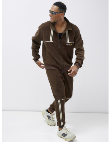 Мужской демисезонный спортивный костюм на флисе, коричневый, для спорта в Тюмени