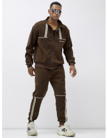 Мужской демисезонный спортивный костюм на флисе, коричневый, для спорта в Тюмени