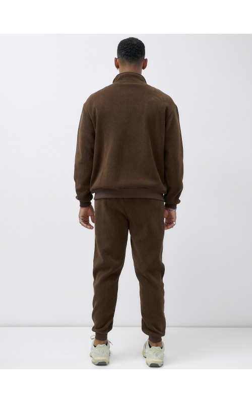 Мужской демисезонный спортивный костюм на флисе, коричневый, для спорта в Тюмени