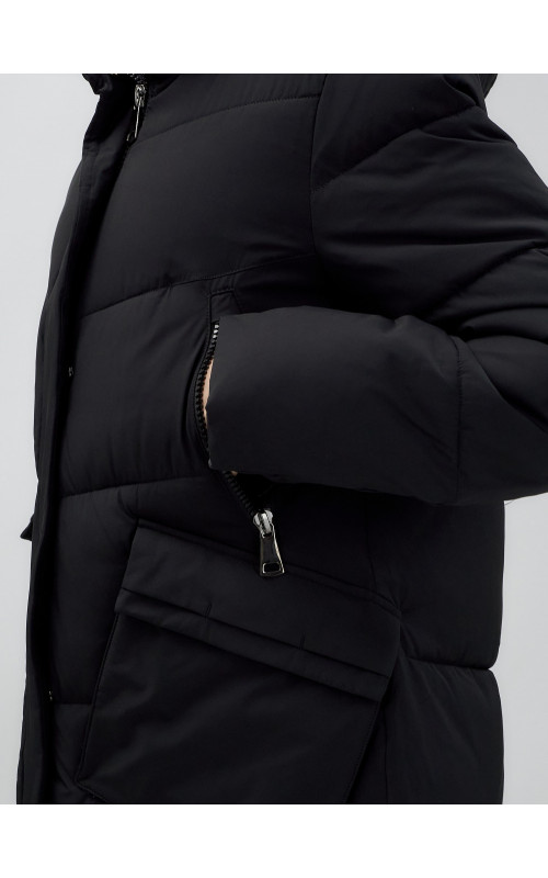 Тёплый женский пуховик с капюшоном