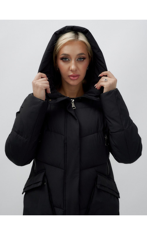 Тёплый женский пуховик с капюшоном