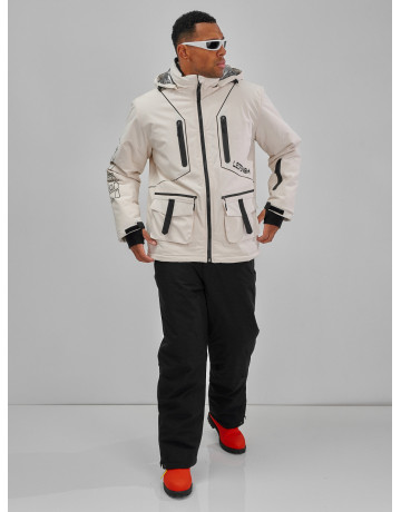 Мужской горнолыжный костюм: куртка и полукомбинезон для зимних активностей.