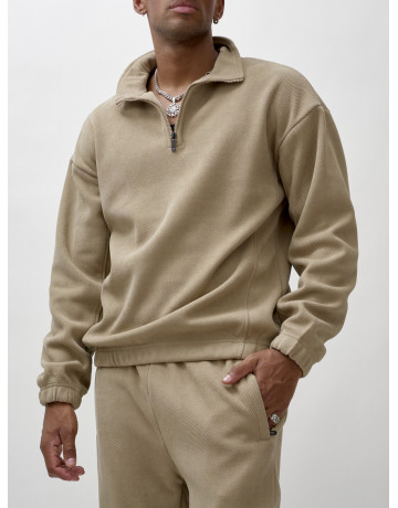 Мужской демисезонный спортивный костюм на флисе, бежевый, для спорта. в Тюмени