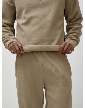 Мужской демисезонный спортивный костюм на флисе, бежевый, для спорта. в Тюмени