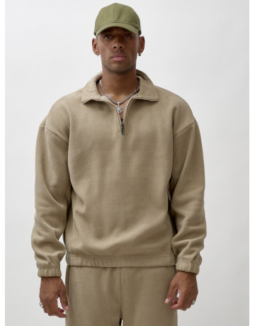 Мужской демисезонный спортивный костюм на флисе, бежевый, для спорта. в Тюмени