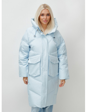 Женский длинный пуховик с капюшоном «Летучая мышь»