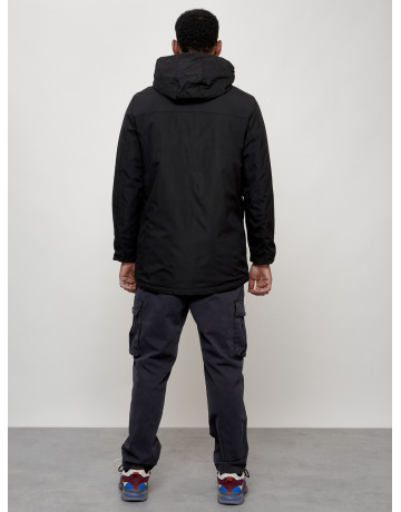 Мужская демисезонная парка с капюшоном, чёрная, для прогулок. в Тюмени