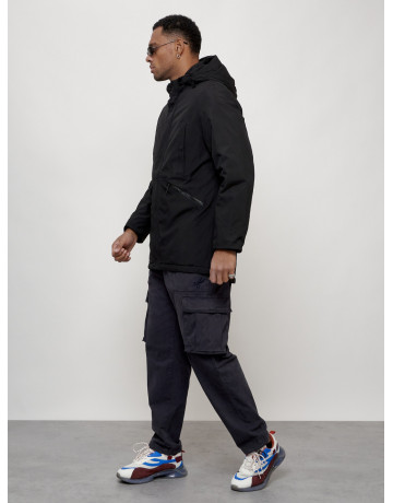 Мужская демисезонная парка с капюшоном, чёрная, для прогулок. в Тюмени