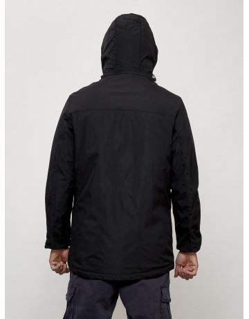 Мужская демисезонная парка с капюшоном, чёрная, для прогулок. в Тюмени