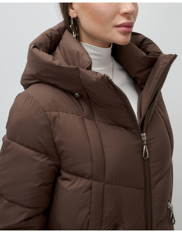 Длинный зимний пуховик для женщин с капюшоном