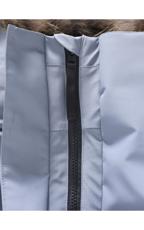 Мужская зимняя парка с капюшоном и мехом енот, синего цвета, для активного отдыха в Тюмени