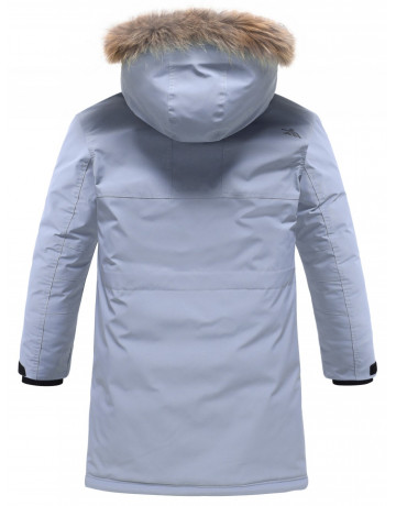 Мужская зимняя парка с капюшоном и мехом енот, синего цвета, для активного отдыха в Тюмени