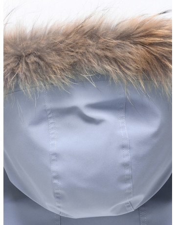 Мужская зимняя парка с капюшоном и мехом енот, синего цвета, для активного отдыха в Тюмени