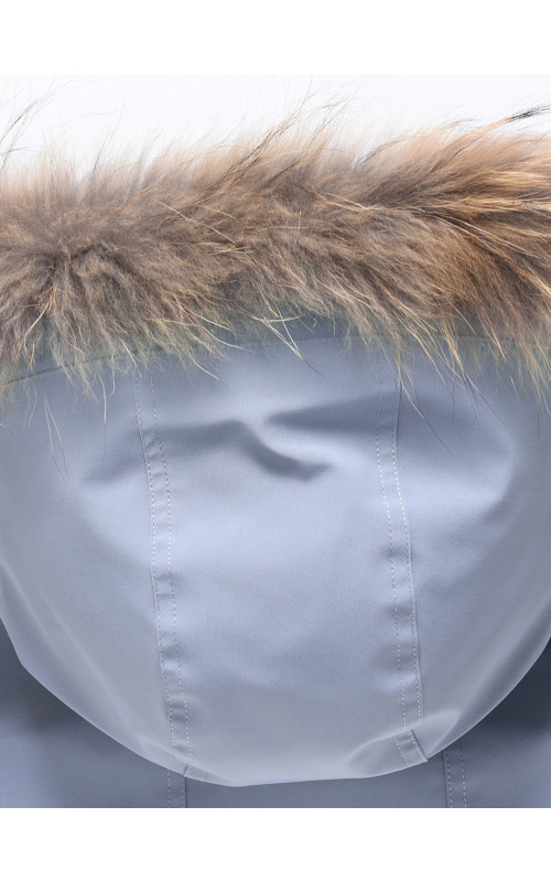 Мужская зимняя парка с капюшоном и мехом енот, синего цвета, для активного отдыха в Тюмени