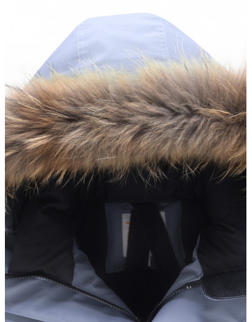 Мужская зимняя парка с капюшоном и мехом енот, синего цвета, для активного отдыха в Тюмени